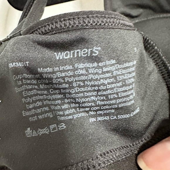 Warner’s Bra Bralette Mesh Black Straps Wireless Small 3509 - Picture 6 of 13